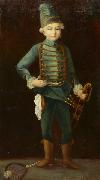 Portrat eines Jungen in Husarenuniform Friedrich August von Kaulbach